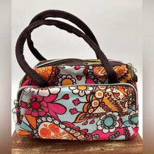 Tokidoki LeSportsac Mini Handbag Psychedelic Florals With Brown Handles